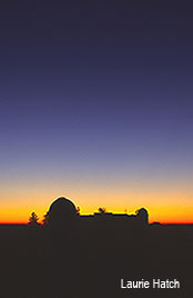 Lick Observatory Main Building domes at sunset