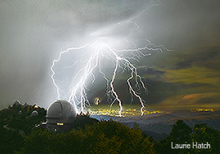 Lightning striking the Shane Dome