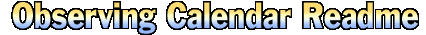Observing Calendar Readme