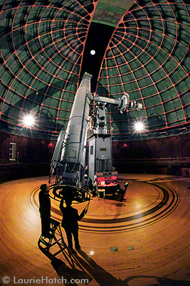 Shane telescope laser in moonlight by Laurie Hatch