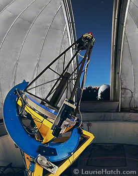 KAIT: telescope looking out the dome slit towards Shane dome