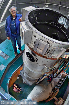 Crossley telescope looking down from mezzanine