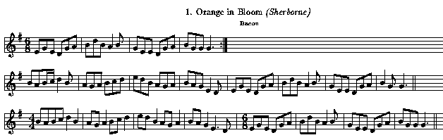 [Musical score of Orange in Bloom, Sherborne]